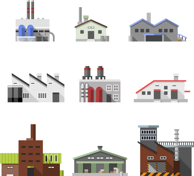 Factory Building Power station Industry, Industrial houses, angle, elevation, property png